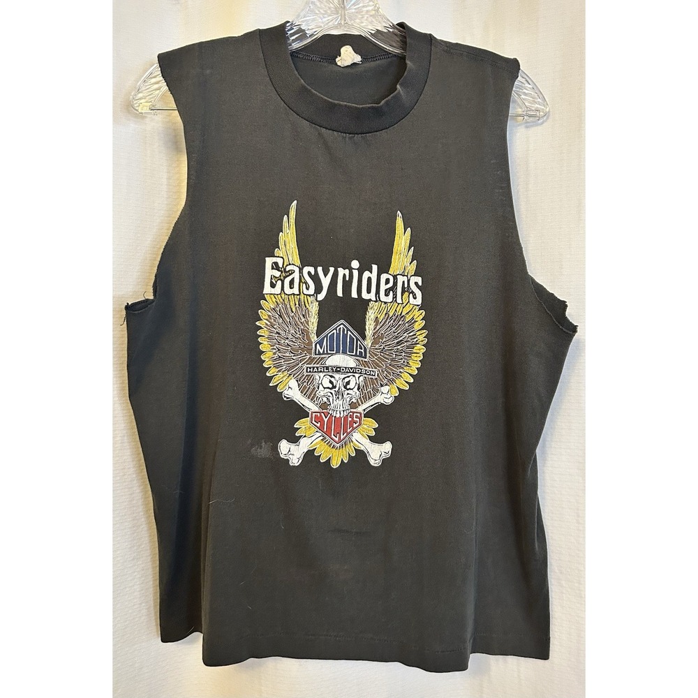VTG 70s 80s Harley Davidson Easy Riders Sleeveless T Shirt L Rare Sleaze